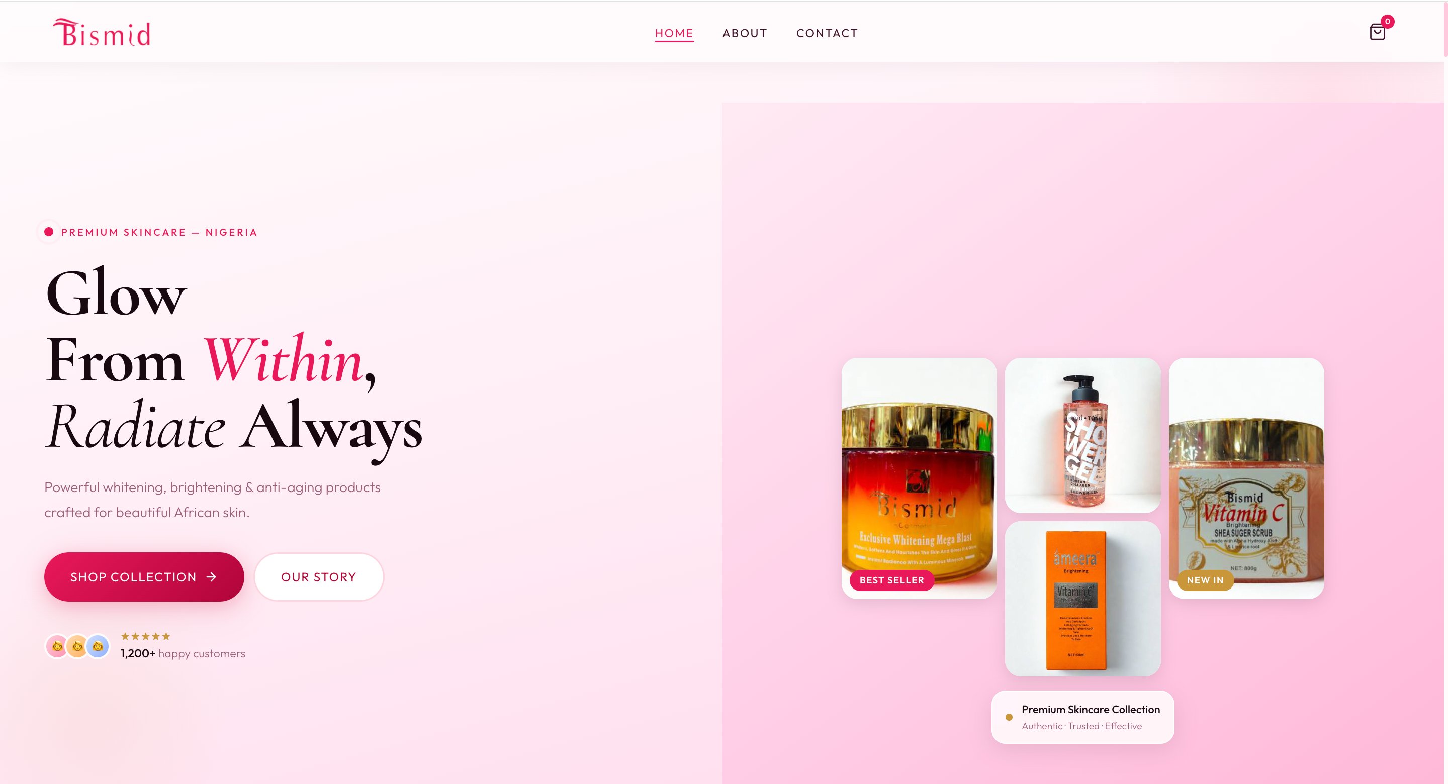 Bismid Cosmetics Website