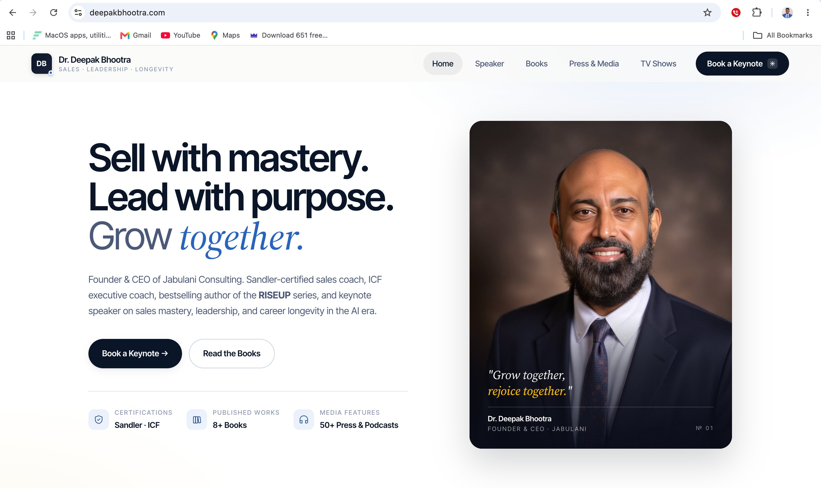 Deepak Bhootra Personal Website